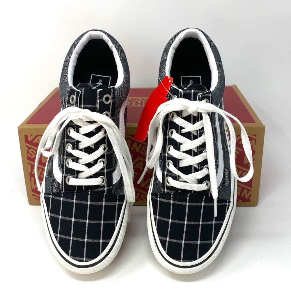 VANS Old Skool Platform Woven Check Black Gray Shoes Women's Size VN0A3B3U1AW - Picture 5 of 10